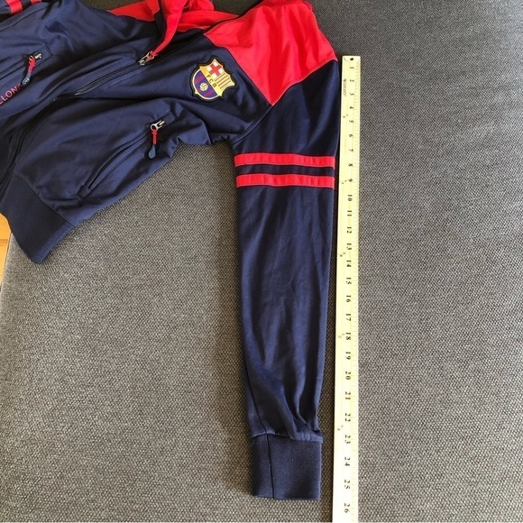 Fc Barcelona blue & red zip up racing style jacket S - Picture 8 of 11